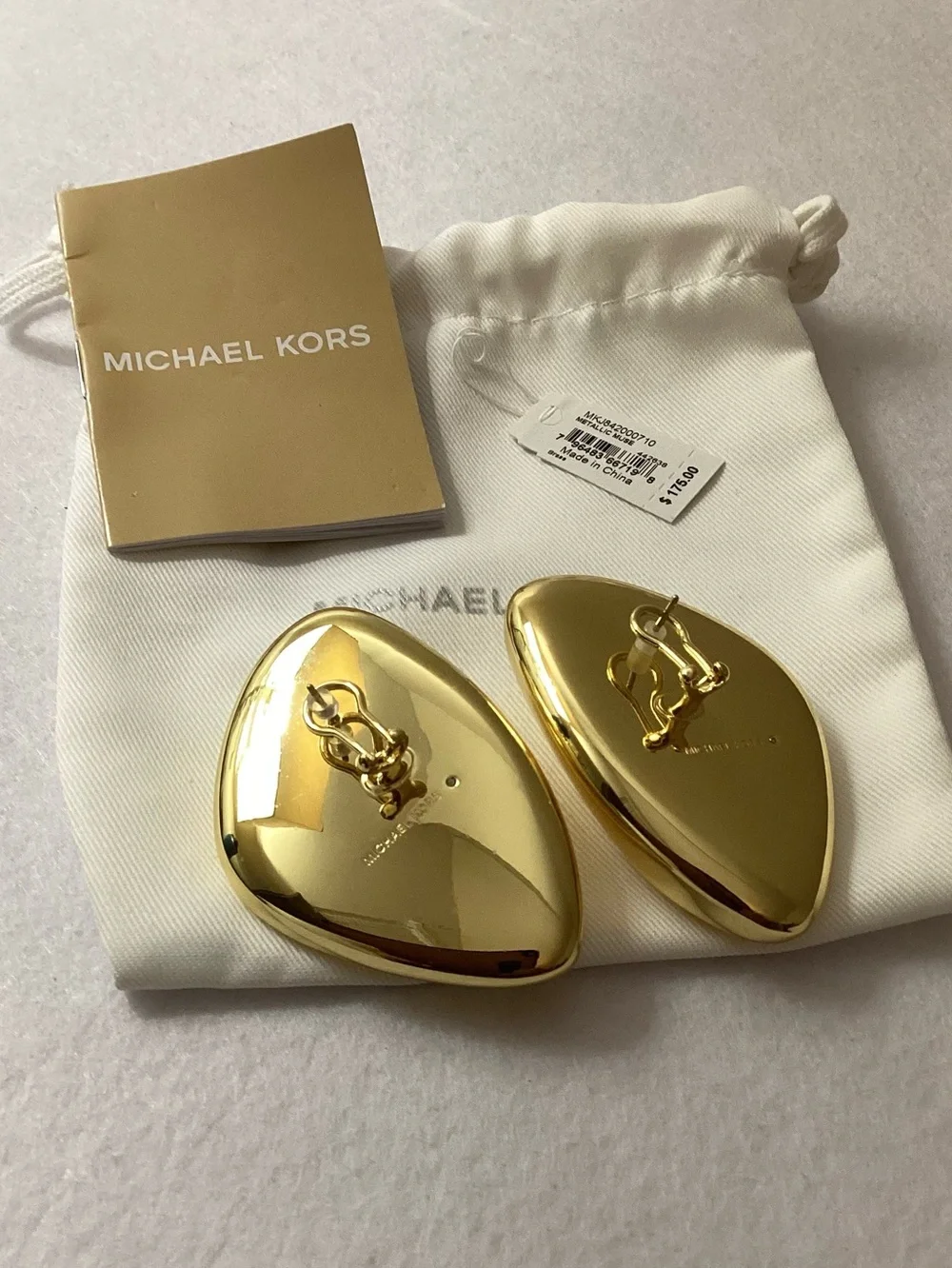 Michael Kors Brass Pebble Statement Earrings